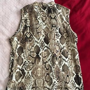 Snakeskin-print python top